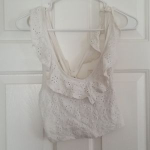 White Cropped Hollister Top